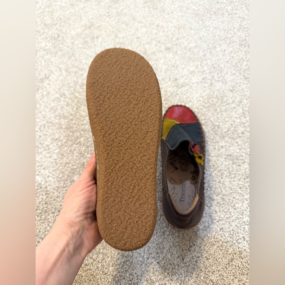 Nwot Trsorini Multicolor Patchwork Stitching Leat… - image 4